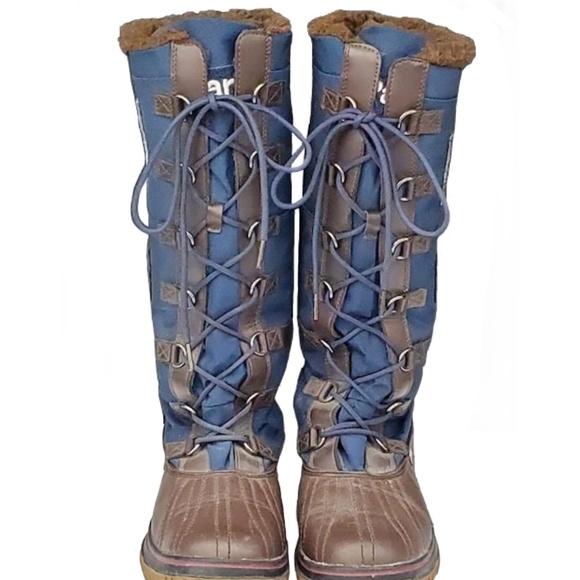 Pajar Canada Navy/Cognac Tall Grip Zip Boots, Size 8/8.5 - Picture 4 of 15